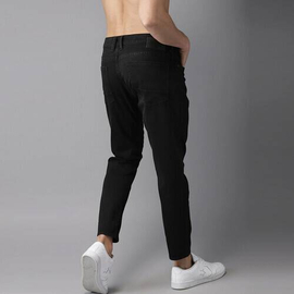 NZ-13098 Slim-fit Stretchable Denim Jeans Pant For Men - Deep Black, 3 image