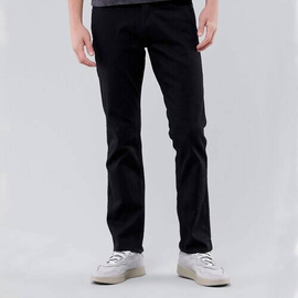NZ-13094 Slim-fit Stretchable Denim Jeans Pant For Men - Deep Black
