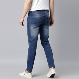 NZ-13095 Slim-fit Stretchable Denim Jeans Pant For Men - Deep Blue, 2 image