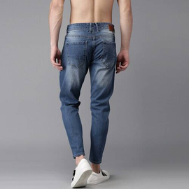 NZ-13096 Slim-fit Stretchable Denim Jeans Pant For Men - Deep Blue, 2 image