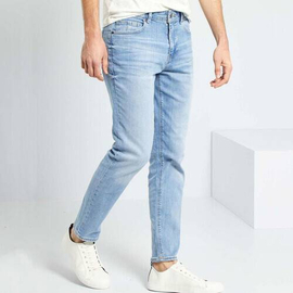 NZ-13091 Slim-fit Stretchable Denim Jeans Pant For Men - Light Blue, 2 image