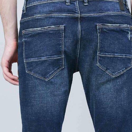 NZ-13085 Slim-fit Stretchable Denim Jeans Pant For Men - Deep Blue, 4 image
