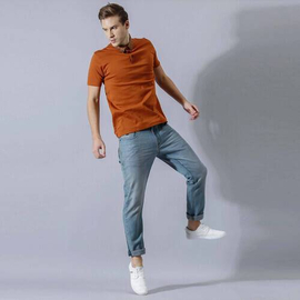 NZ-13083 Slim-fit Stretchable Denim Jeans Pant For Men - Light Blue, 6 image