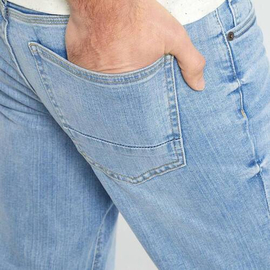 NZ-13091 Slim-fit Stretchable Denim Jeans Pant For Men - Light Blue, 3 image