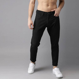 NZ-13098 Slim-fit Stretchable Denim Jeans Pant For Men - Deep Black, 2 image