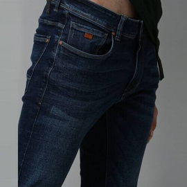 NZ-13086 Slim-fit Stretchable Denim Jeans Pant For Men - Dark Blue, 4 image