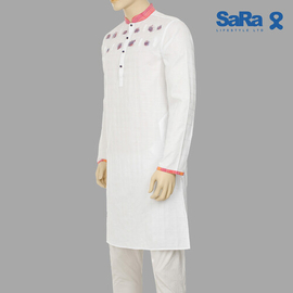 SaRa Men Panjabi (TMP601-White Dobby), 2 image