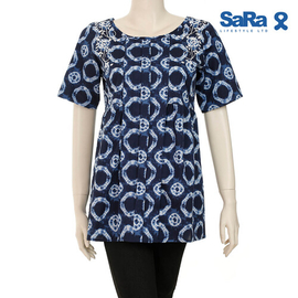 SaRa Ladies Fashion Tops (WFT121YHA-BLUE PRINTED)
