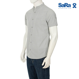 SaRa Men Short sleeve shirt (MSCS151YCB-WH ASH CHECK), 3 image