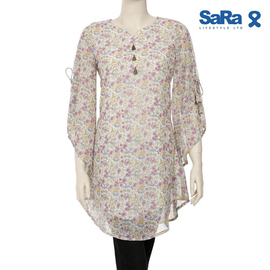 SaRa Ladies Ethnic mid length kurti (NWES02B-PURPLE PRINT)