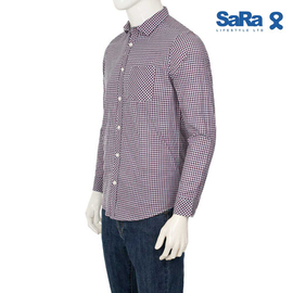 SaRa Mens Casual Shirt (MCS612FCG-Red & Navy), 3 image
