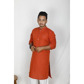 Men's Stylish Panjabi Orange, Size: M, 2 image