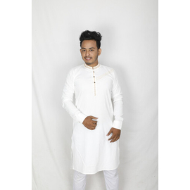 Men's Stylish Beautiful Panjabi White, Size: M, 2 image