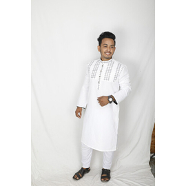 Men's Stylish Panjabi White, Size: M