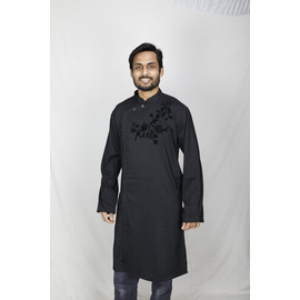 Men's Stylish Beautiful Panjabi Black, Size: M, 2 image