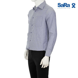 SaRa Mens Formal Shirt (MFS341YCA-White & blue stipe), 3 image