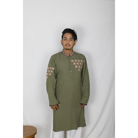 Men's Stylish Panjabi Green, Size: M