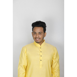 Men's Beautiful Panjabi Light Yellow, Size: M, 2 image