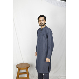 Men's Stylish Panjabi Gray, Size: M, 2 image