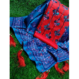 Skin print ari cotton dress - Red & Blue