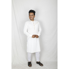 Men's Stylish Beautiful Panjabi White, Size: M