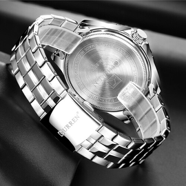 CURREN 8333 Silver Stainless Steel Analog Watch For Men - Silver, 5 image