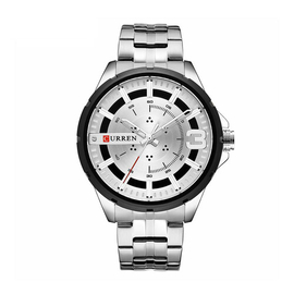 CURREN 8333 Silver Stainless Steel Analog Watch For Men - Silver