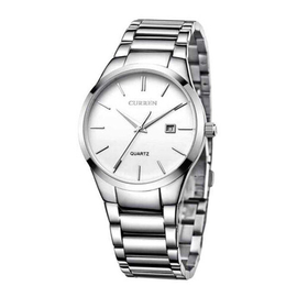 Stainless Steel Analog Watches for Men -Silver-8106, 3 image