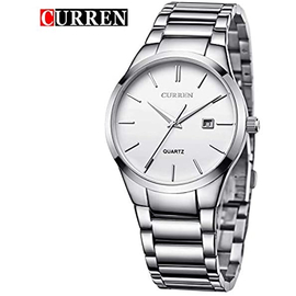 Stainless Steel Analog Watches for Men -Silver-8106, 2 image