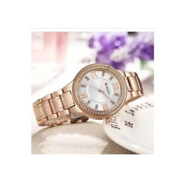 CURREN 9004 RoseGold Stainless Steel Analog Watch for Women - White & Rose Gold, 3 image