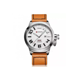 CURREN 8270 - Brown Leather Analog Watch for Men, 2 image