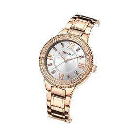 CURREN 9004 RoseGold Stainless Steel Analog Watch for Women - White & Rose Gold, 4 image