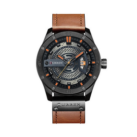 Curren 8301 - Brown Leather Analog Watch for Men, 3 image