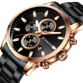 Curren 8348 Luxury Brand Fashion Quartz Watch Men Sports Chronograph Clock, 5 image