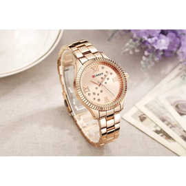 Curren  Stainless Steel Women's Watch- Rose Gold with Rose gold dial