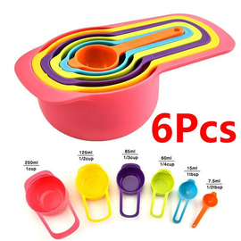 6 Piece Measuring Cups and Spoons