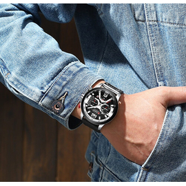 CURREN 8329 Casual Sport Watches for Men Top Brand Luxury Military Leather Wrist Watch Man Clock Fashion Chronograph Wrist Watch, 3 image