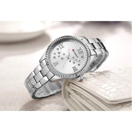 Curren  Stainless Steel Women's Watch- Silver belt with silver dial