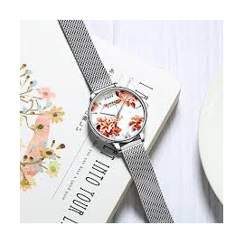 CURREN 9059 Fashion Floral Pattern Quartz Watch Ladies Casual Waterproof Stainless Steel Wrist Watch, 2 image