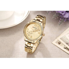 Curren  Stainless Steel Women's Watch- Golden with Golden dial