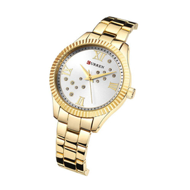 CURREN 9009 Fashion Women Rhinestone Quartz Watch Waterproof Wrist Watch, 2 image