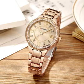 Curren  Stainless Steel Women's Watch- Rose Gold with Rose gold dial