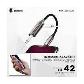 Baseus 2-in-1 iP Male to iP 3.5mm Female Adapter L56 Tarnish	, 5 image