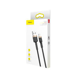 Baseus Cafule Cable Durable Nylon Braided Wire USB / Lightning 1.5A 2M Black-Gold (CALKLF-CV1), 5 image