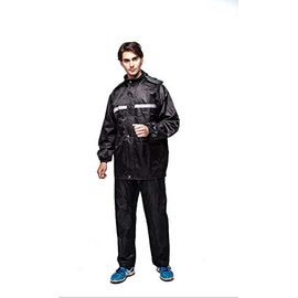 Sikander- Heavy Duty Waterproof (Single Layer Seam Taping) Raincoat L Size Black Color for Men/Boy's, 2 image