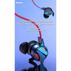 Baseus H15 Gaming In-Ear Earphone 3.5mm Typc C Wired Headset For PUBG Gamer Headphones Hi-Fi Earbuds With Dual Microphone Detachable, 2 image