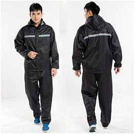 Sikander- Heavy Duty Waterproof (Single Layer Seam Taping) Raincoat L Size Black Color for Men/Boy's, 4 image