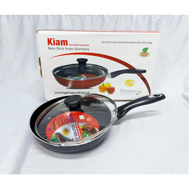 Kiam Non Stick Fry Pan With Glass Lid 24 Cm