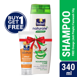 Parachute Naturale Shampoo Nourishing Care 340ml (FREE Orange Facewash - ANTI PIMPLE - 50gm)