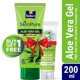 Parachute SkinPure Aloe Vera Gel 200ml (FREE Aloe Vera Facewash - OIL CONTROL - 50gm)